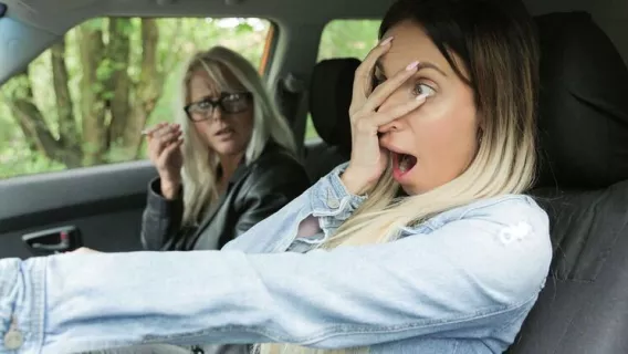 ⁣Learner Licks Wet Pussy For License ※ Kathy Anderson, Emily Bright ※ Fake Driving School 