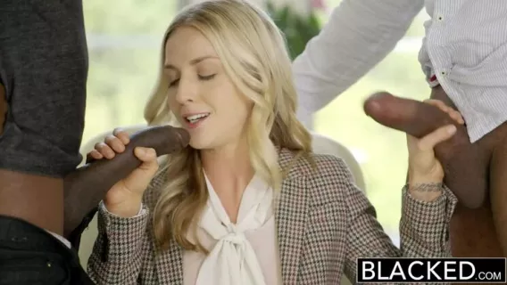 ⁣Perfect Blonde With 2 Monster Black Cocks ※ Flash Brown, Jovan Jordan, Karla Kush ※ BLACKED 