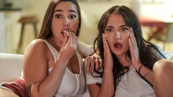 ⁣Lesbian Step Sisters 9 Scene 3 - Movie Night ※ Charlotte Cross, Karlee Grey ※ Sweet Heart Video 