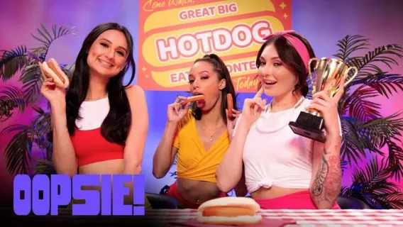 ⁣Hot Dong Eating Contest ※ Eliza Ibarra, Charlotte Sins, Alexis Tae ※ Oopsie! 