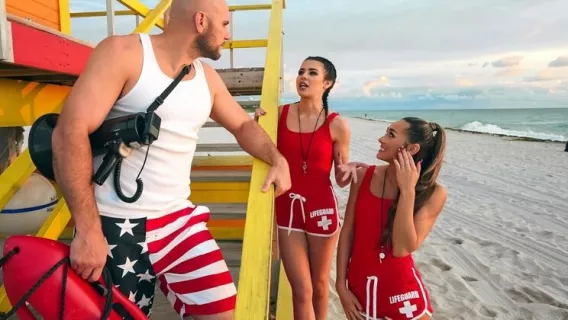 ⁣Horny Lifeguards Share A Cock ※ Jmac, Mackenzie Mace, Kylie Rocket ※ Brazzers 