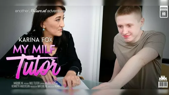 Naughty Small Breasted MILF Tutor Karina Fox With Her Shaved Pussy Is Fucking Her Young Student ※ Karina Fox, Kenneth Anderson ※ Mature.nl 