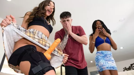 Eye On Her Thigh Strap-On ※ April Olsen, Lacey London ※ Brazzers 