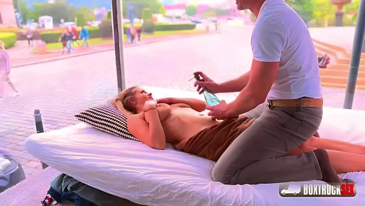 Russian girl's pickup turned into a public fuck 