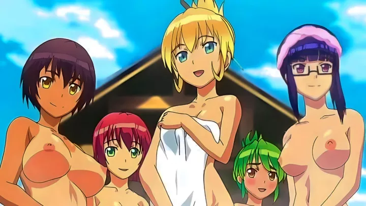 The girls in the bathhouse staged an epic hentai fuck 