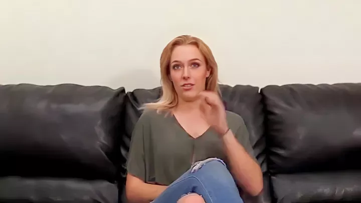 Redheaded bitch got cum in her pussy at the casting 