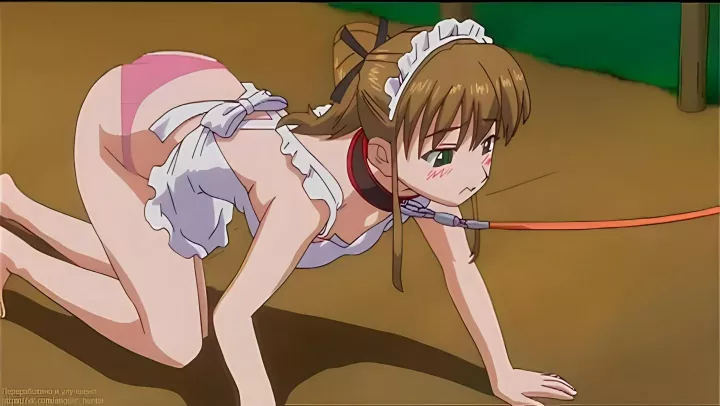 ⁣Watch hentai maid bitch moaning from a cucumber in her pussy 