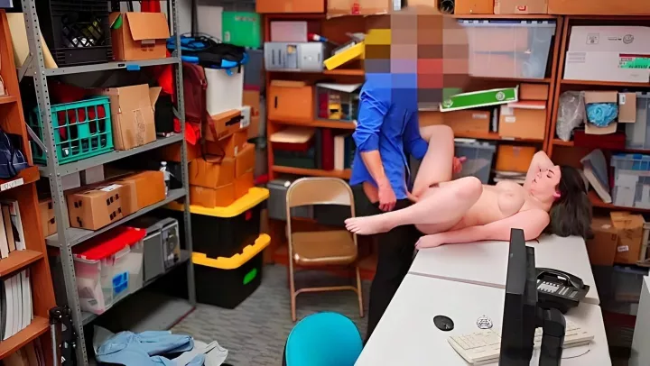 The guard caught the thief and fucked the young bitch hard 