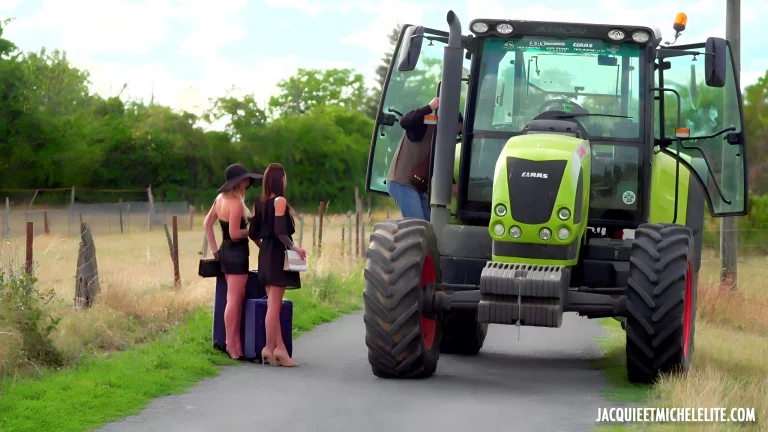 Two Girls Get A Taste Of The Farm Hands Big Cock 