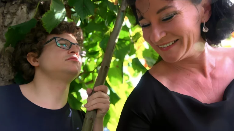 ⁣Older Black-Haired Woman And Her Younger Friend Share Fluids 